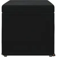 vidaXL - Kruk - Zwart - 61 - x - 41 - x - 40 - cm - Velvet - en - Geengineerd - Hout