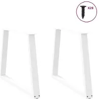 vidaXL Eettafelpoten 2 st V-vormig 90x(72-73,3) cm staal wit