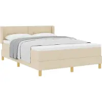 vidaXL Boxspring bed met hoofdeinde Crème 190 x 140 cm Stof