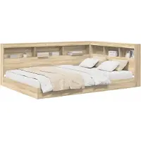 vidaXL Boekenkast Bed met plank Wit 160 x 200 cm Bewerkt hout