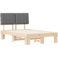 vidaXL Bedframe met Gevoerde Hoofdbord Lichtgrijs 120 x 190 cm