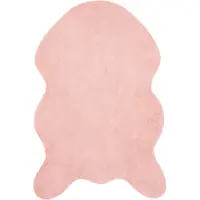 vidaXL Antislip vloerkleed van imitatie konijnenbont OLITE Roze