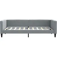 vidaXL Slaapbank met onderschuifbed 100x190 cm stof lichtgrijs