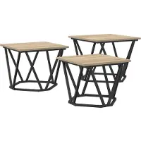 vidaXL Salontafel 3 st Sonoma Eik 50 x 50 x 40 cm