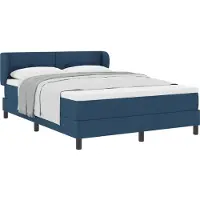 vidaXL Boxspring bed met hoofdeinde Blauw 160 x 200 cm Stof
