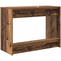 vidaXL Bed Bureau Oud hout Bewerkt hout 100 x 45 x 75 cm