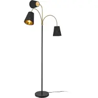 Lux.pro Staande lamp Wycombe vloerlamp 154 cm 3xE14 zwart en goudkleurig