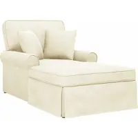vidaXL Chaise Lounge met Rok 3 st Crème Corduroy stof 91 x 157 x 91 cm