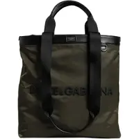 Dolce&Gabbana Militair Groen Nylon Schouderband Tote Bag