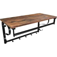 Dekoracja domu Wandkapstok met 5 haken en plank, Vintagebruin + zwart