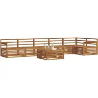 vidaXL Buiten bank set 7 st Naturel