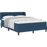 vidaXL Boxspring bed met hoofdeinde Blauw 160 x 200 cm Stof