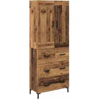 vidaXL Highboard 2 st Oud Hout 69,5 x 34 x 180 cm Bewerkt hout