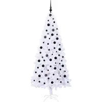 vidaXL Kunstkerstboom met 300 LED Wit 210 cm PVC en Staal