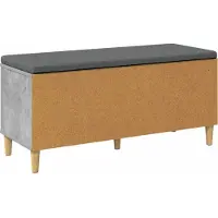 vidaXL Hallenbank met kussen met opslag Beton Grijs 100 x 38 x 46 cm