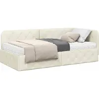 vidaXL Hoek Bed Frame Crème 90 x 190 cm Fluweel