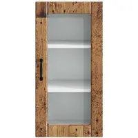 vidaXL Wandglas Kasten PORTO Oudhout 40 x 31 x 80 cm Bewerkt hout