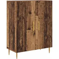 vidaXL Hoge kast, gerecycled hout, 69,5 x 34 x 180 cm, houtvezel