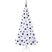 vidaXL Kunstkerstboom met 300 LED Wit 180 cm PVC en Staal