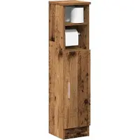 vidaXL Badkamerkast met rolhouder 20,5x22x90 cm oud houtkleurig