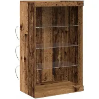 vidaXL LED Dressoir Oudhout 60,5 x 37 x 100 cm Bewerkt hout