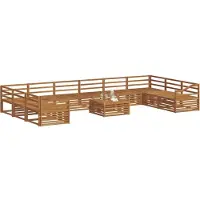 vidaXL Sofa-Sets 11 st Naturel Massief Acacia Hout