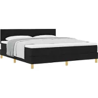 vidaXL Boxspringbed met kussens, zwart, 180 x 200 cm, stof