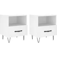 vidaXL Nachtkastjes 2 st 40x35x47,5 cm bewerkt hout wit