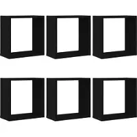 vidaXL Wandschappen kubus 6 st 30x15x30 cm bewerkt hout zwart eiken