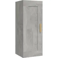vidaXL Wandkast 35x34x90 cm bewerkt hout betongrijs