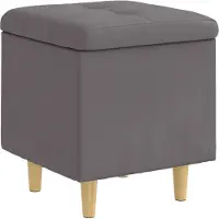 vidaXL Ottoman met opslag Grijs 40 x 40 x 45 cm Kunstleer