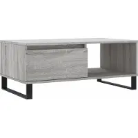 vidaXL Salontafel 90x50x36,5 cm bewerkt hout grijs sonoma