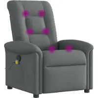 vidaXL Massagestoel Donkergrijze Stof