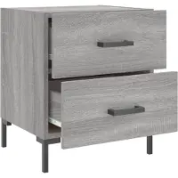 vidaXL Nachtkastje 40x35x47,5 cm bewerkt hout grijs sonoma eikenkleur