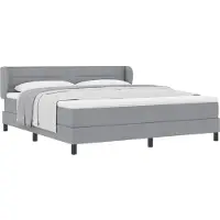 vidaXL Boxspring bed met hoofdeinde Lichtgrijs 180 x 200 cm Stof