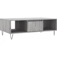 vidaXL Salontafel 104x60x35 cm bewerkt hout grijs sonoma