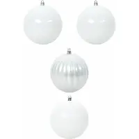 vidaXL Kerstbal Set XXL 4 st Wit Ø 20 cm Kunststof