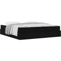 vidaXL Bedframe met matras 2 st Zwart Stof