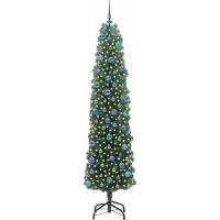 vidaXL Kunstkerstboom Groen 240 cm PVC en Staal en Kunststof