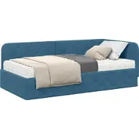 vidaXL Hoek Bed Frame Blauw 90 x 190 cm Fluweel
