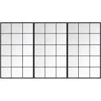 vidaXL Wandspiegels 3 st 100x60 cm metaal zwart