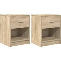 vidaXL Nachtkastjes 2 st met lade 40x34x50 cm sonoma eikenkleurig
