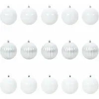 vidaXL Kerstbal Set XL 15 pcs Wit Ø 10 cm Kunststof LED's