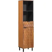 vidaXL Badkamerkast Bruin 38 x 33 x 160 cm Massief Mango Hout