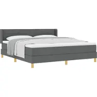 vidaXL Boxspring bed met matras Donkergrijs 200 x 180 cm Stof