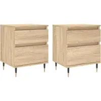 vidaXL Nachtkastjes 2 st 40x35x50 cm sonoma eikenkleurig