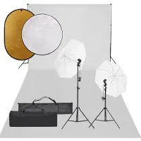 vidaXL Fotostudioset met verlichtingsset, achtergrond en reflector