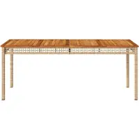 vidaXL Tuintafel 180x90x75 cm poly rattan en acaciahout beige