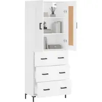vidaXL Hoge kast 69,5x34x180 cm bewerkt hout wit