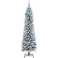 vidaXL Kunstkerstboom Wit 210 cm PVC en Metaal en Plastic